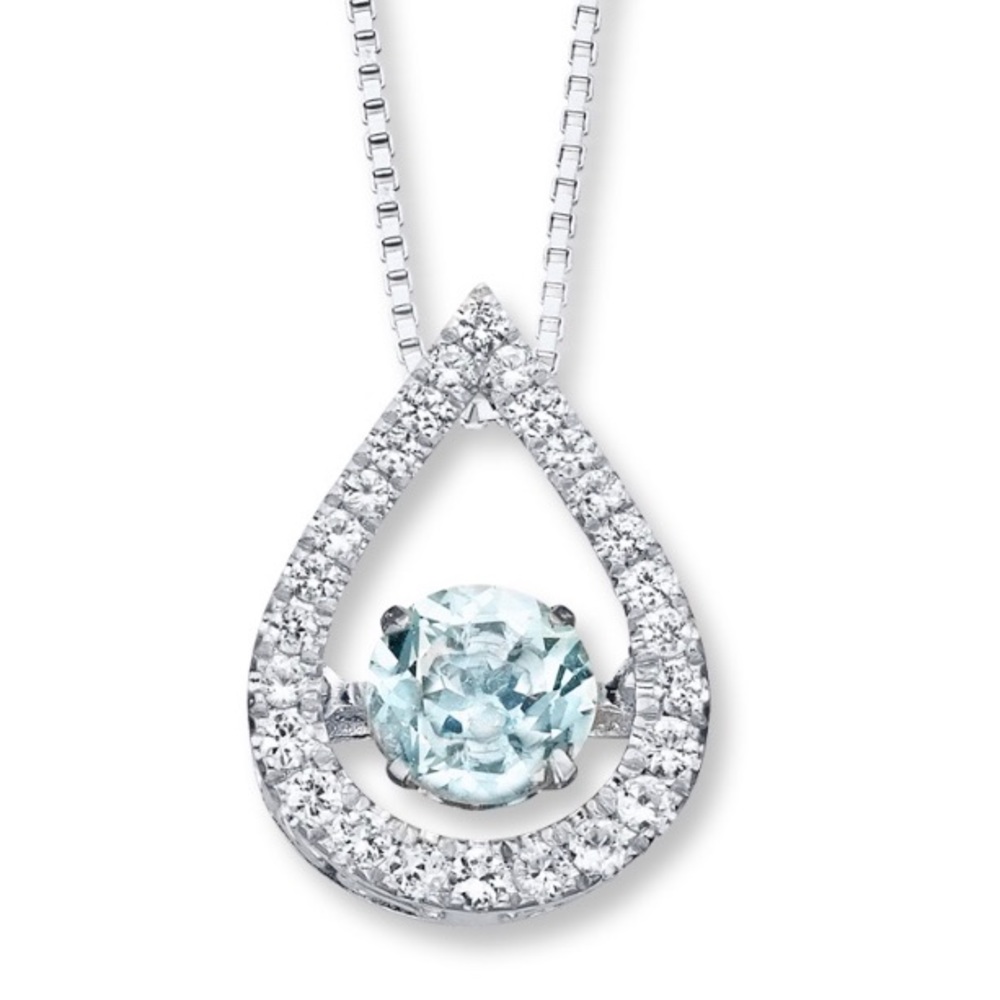 Colors in Rhythm Necklace Aquamarine Sterling Slvr
